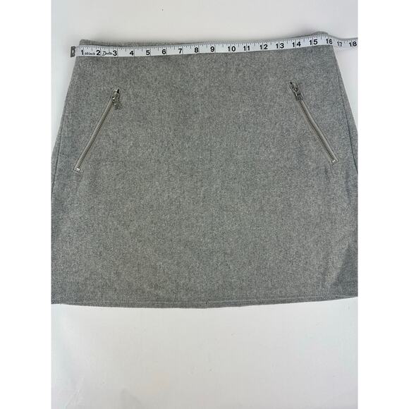 GAP Size 6 Gray Recycled Wool Mini Skirt Zip Pockets Y2K 2000s Preppy Chic Grey - Picture 3 of 7